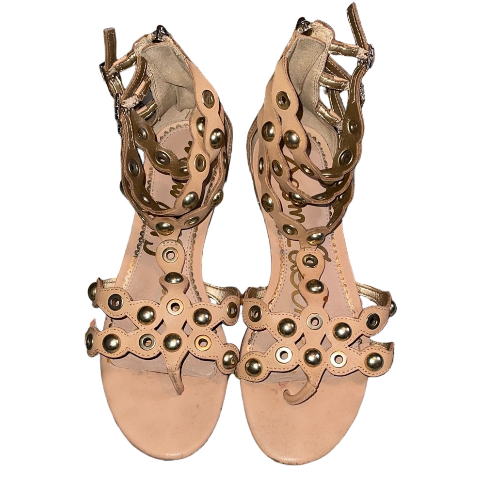 Sam Edelman Tan Studded Sandals - Picture 1 of 5